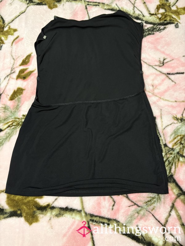 Black Ruined Backless Dress Worn As A Size 6 Petite Blonde