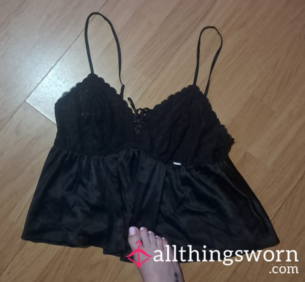 Black Satin Babydoll