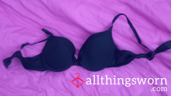 Black Satin Bra 32b