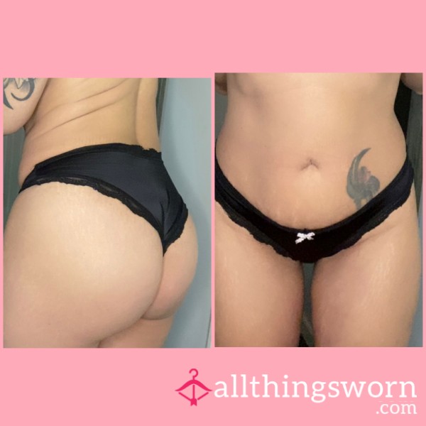 Black Satin Cheeky Panties