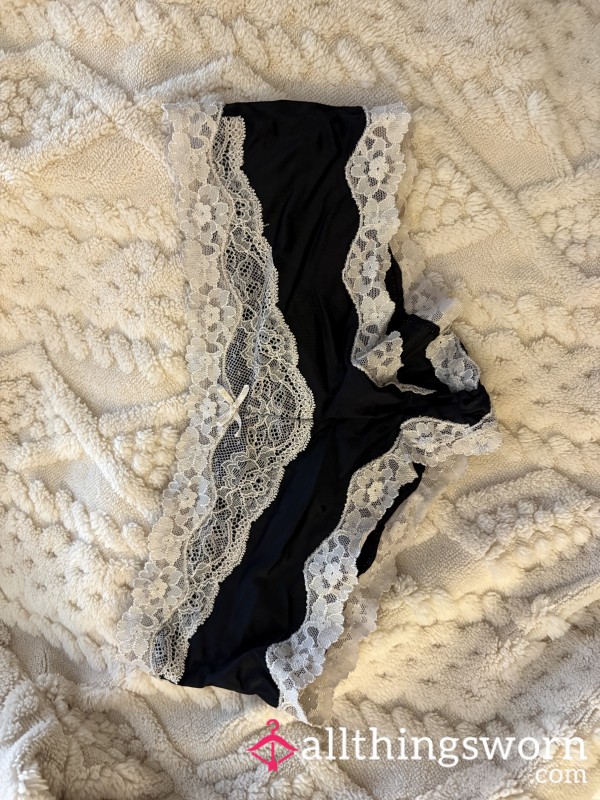 Black Satin Cheeky Panties