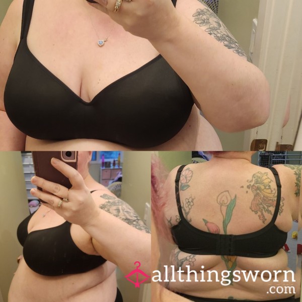 Black Satin Feel Sinful MILF Balconette Bra- Cacique Size 48DD