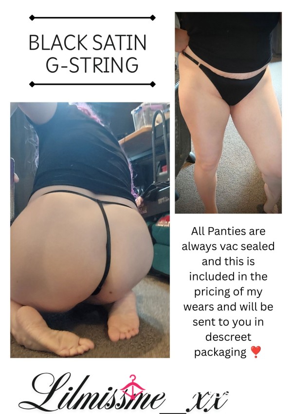 Black Satin G-String - Panty Wear Available