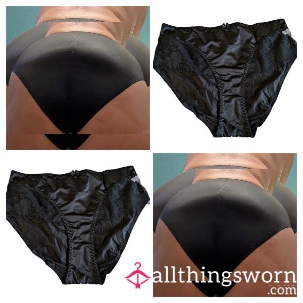 Black Satin Granny Pants