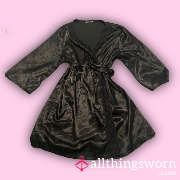 Black Satin Robe