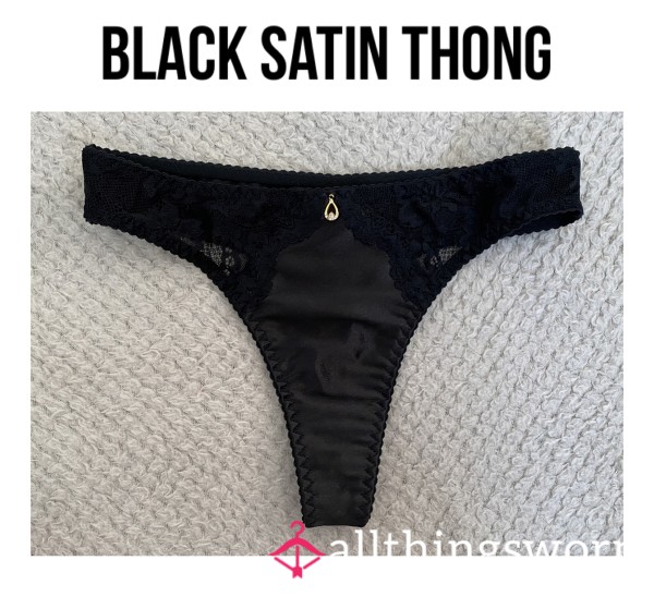 Black Satin Thong🖤