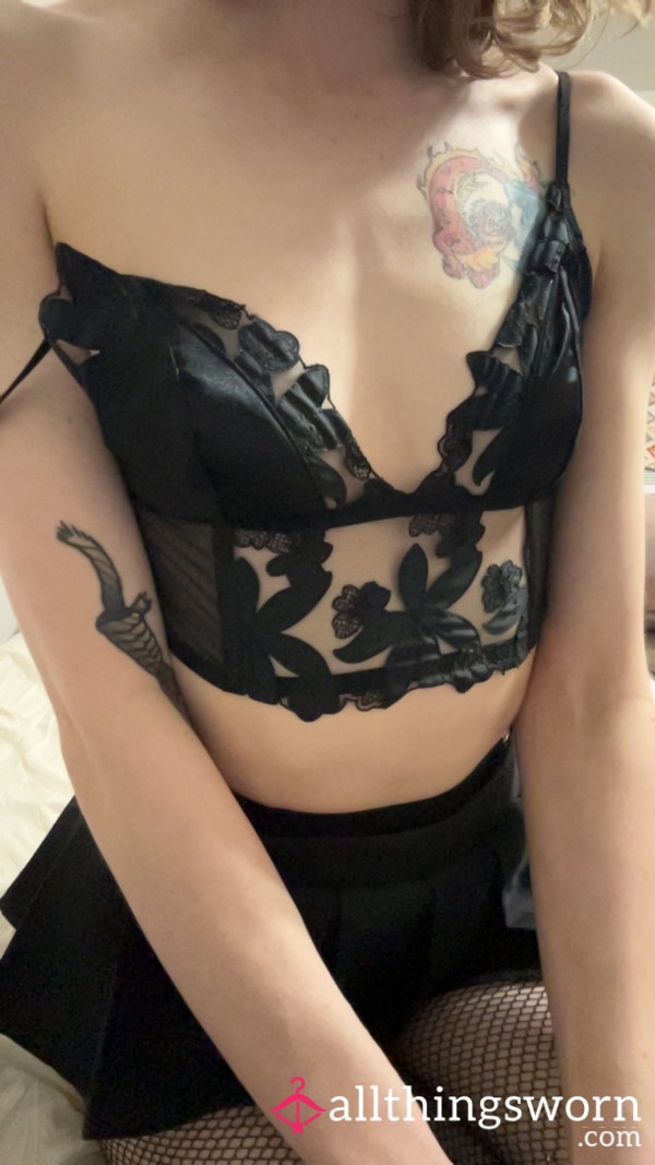🖤VICTORIAS SECRET Black Satin/lace Bralette🖤