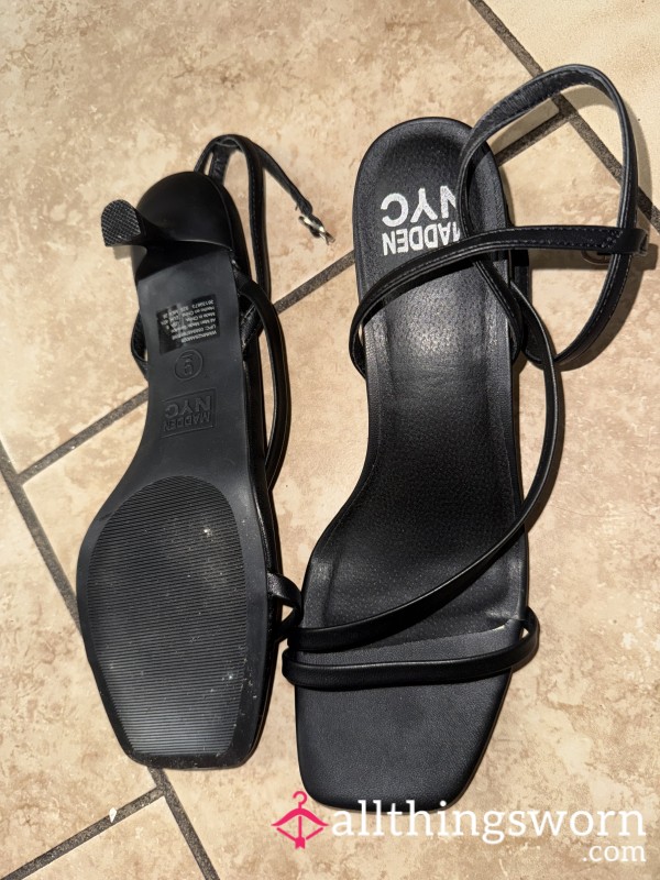 Black Strappy Madden NYC Heels