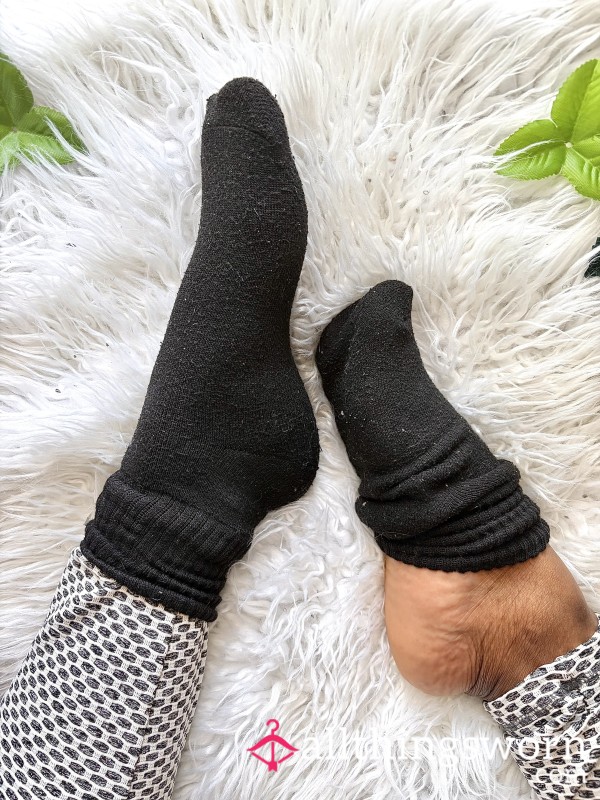 Black Scrunch Gym Socks