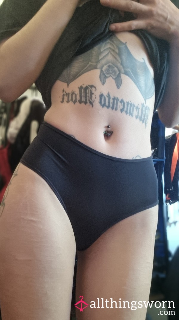 ♡ Black Seamless High-waisted Everyday Panties ♡ Size 8 ♡ 24hr/12hr/video Request Wear ♡