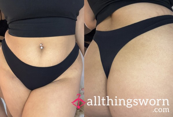 Black Seamless Thong