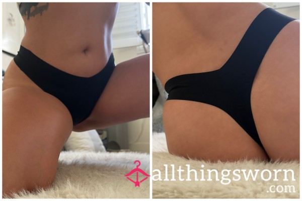 Black Seamless Thong