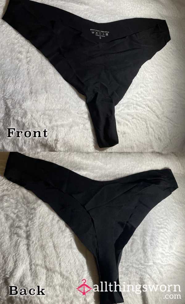 Black Seamless Thong
