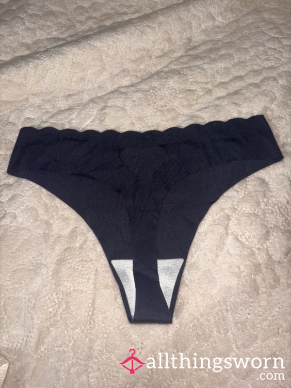Black Seamless Thong With A Heart Cutout