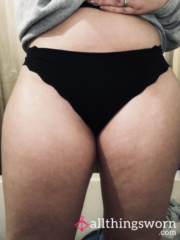 Black Seamless Thong ~ Worn For Long Work Shift & At The Gym😮‍💨
