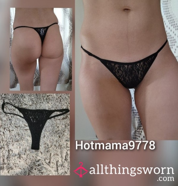 Black See Through Thong