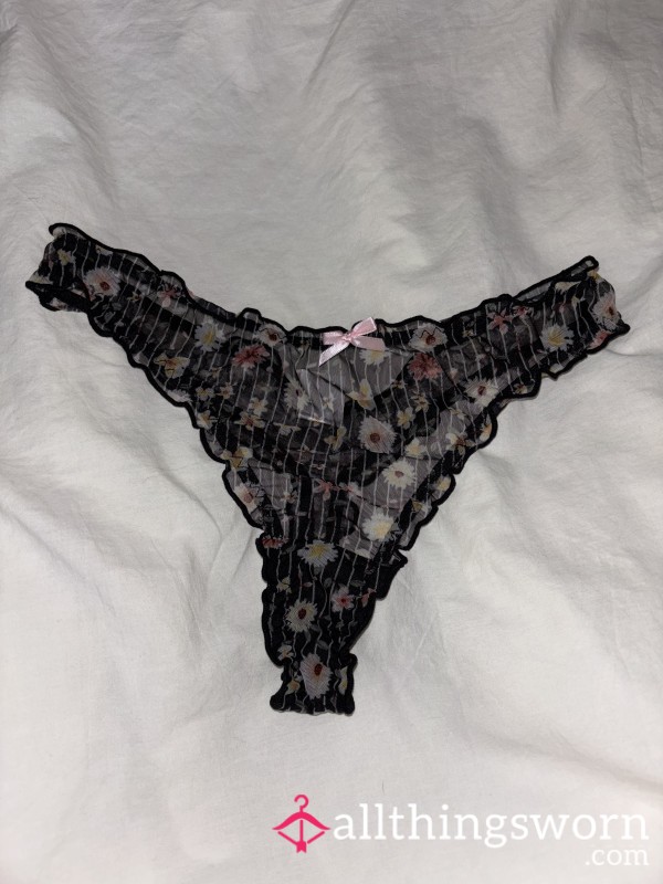 Black See Through Thongs