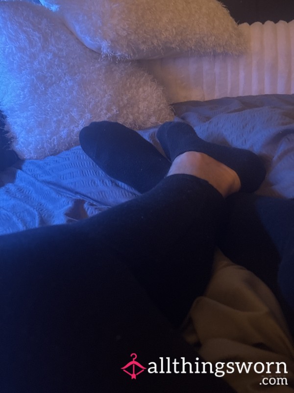 Black S**y Ankle Trainer Socks Worn All Day Today