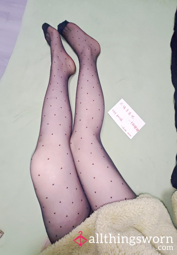 Black S**y Polka Dot Stockings