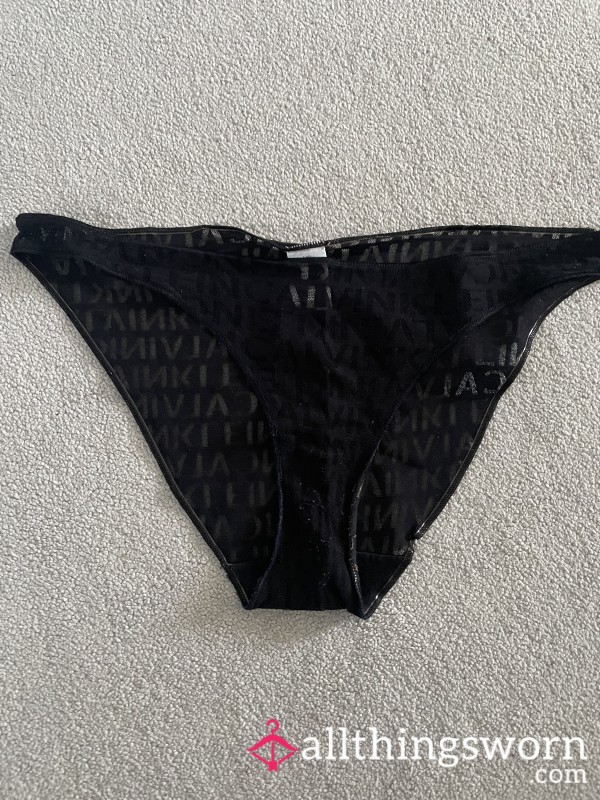 Black Sheer Calvin Klein Full Brief Panties