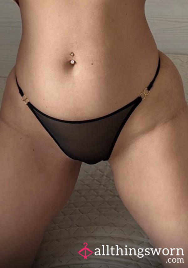 Black Sheer Strappy Thong 🖤