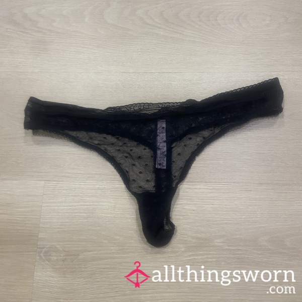 Black Sheer Thong