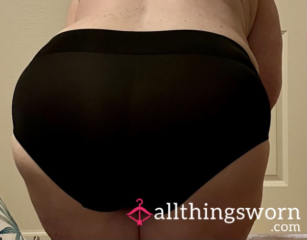 Black Shiny Full Back Panties