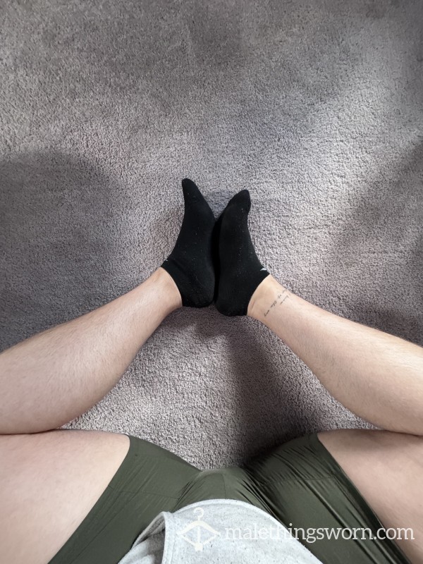 Black Short/ankle Cuff Sweaty Socks