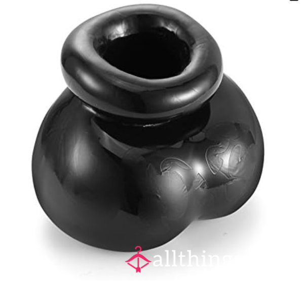 Black Silicone Ball Stretcher Chastity Device