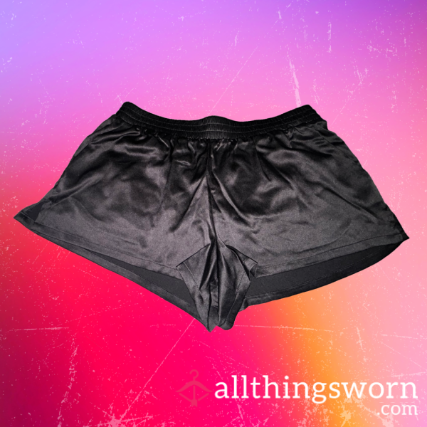 Black Satin Shorts