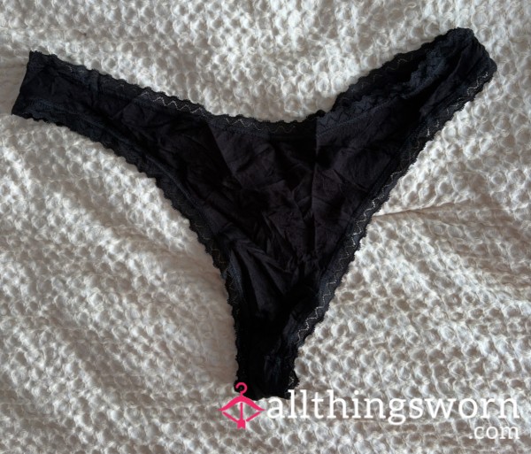 Black Silk Thong