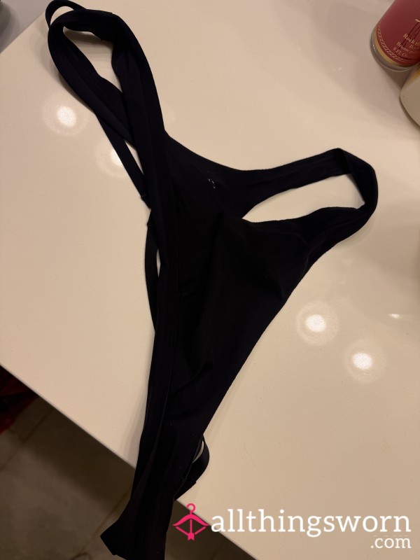 Black Silk Thong