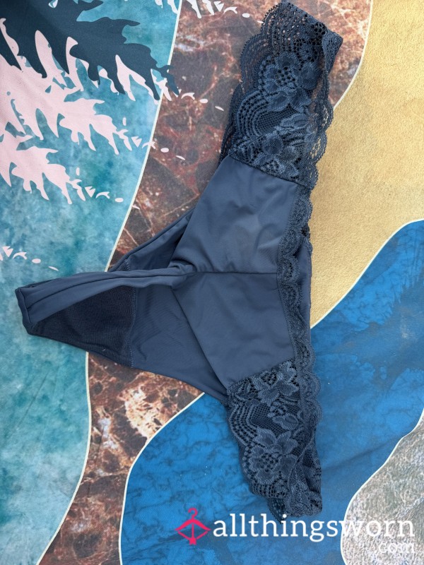 Black Silk Thong