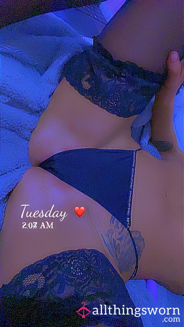 Black Silk Thongs