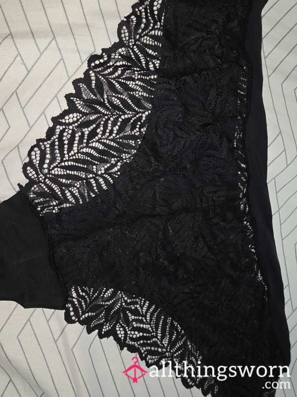 Black Silky Laced At Back Panties