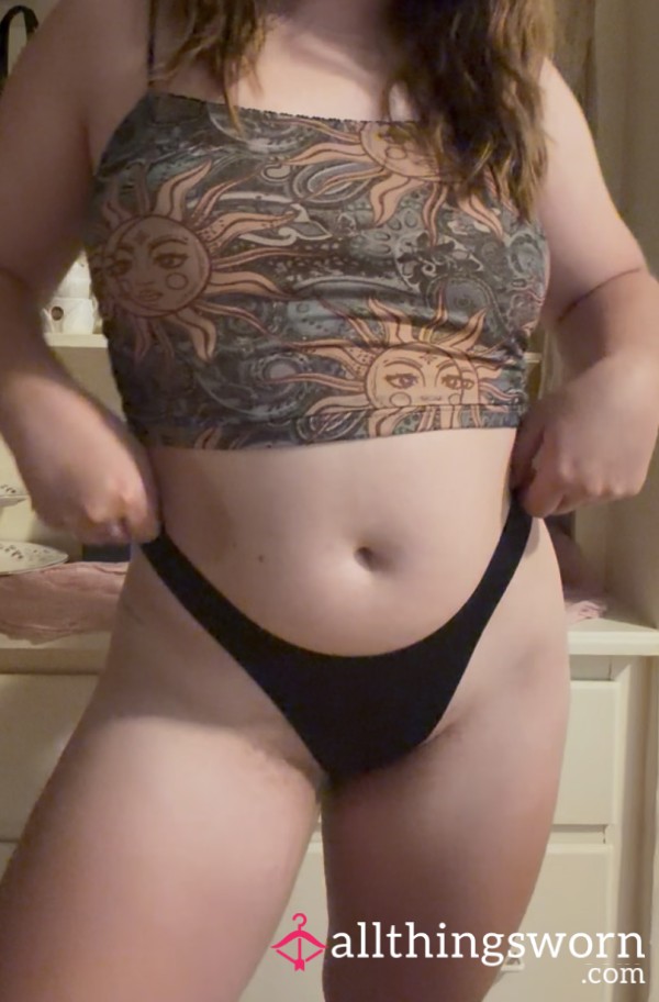 Black Silky Thong