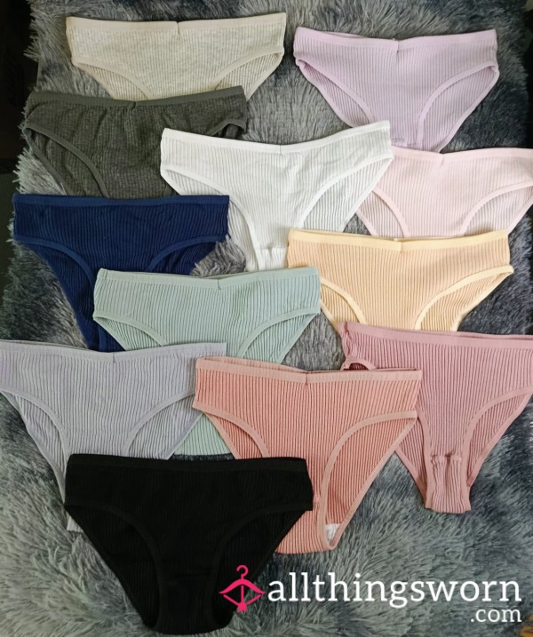 12 Simple Plain Cotton Panties