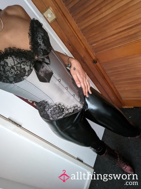🌟Black Skin Tight Pvc Look Leggings