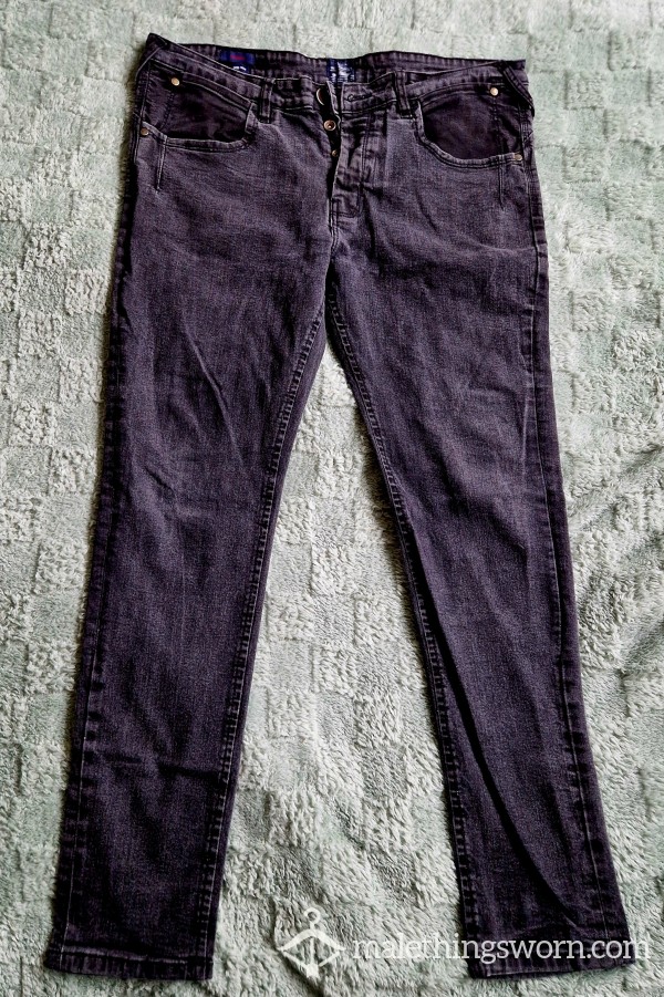 Black Skinny Ruined Jeans (36R)