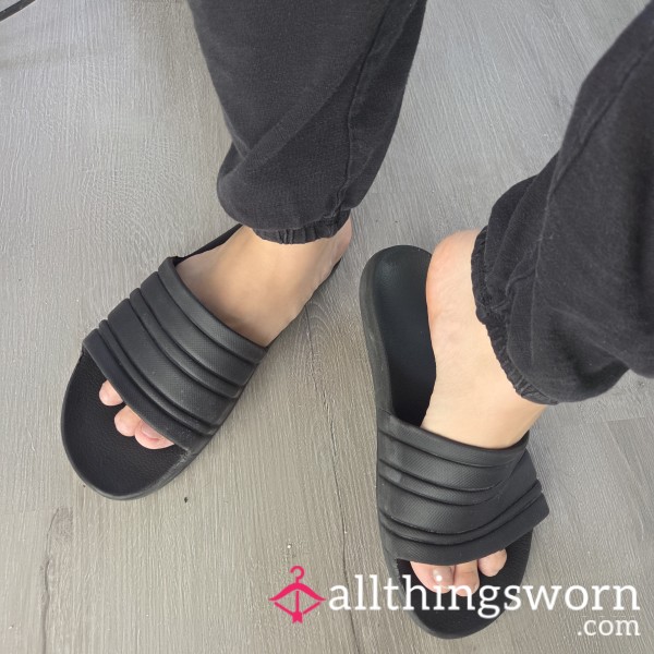 Black Slides/slippers(shipping Cost Is Included
