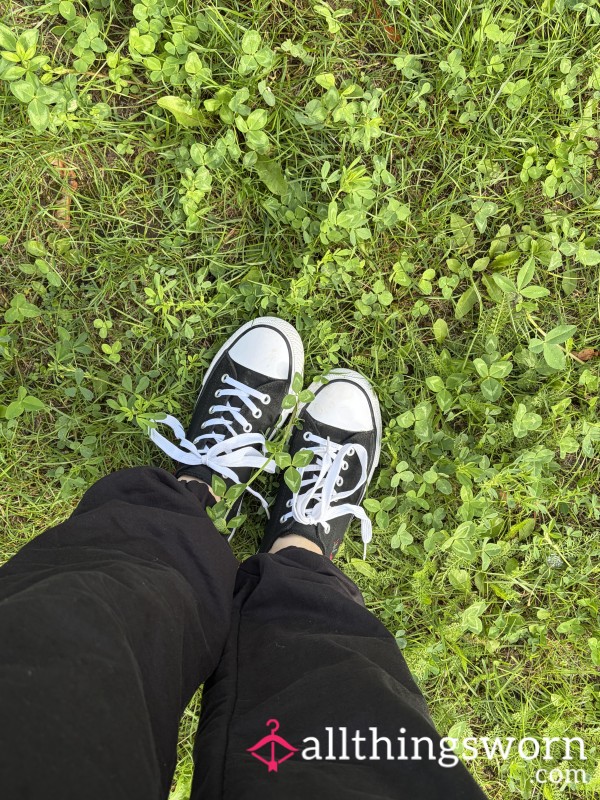 Black Sneakers Outdoors