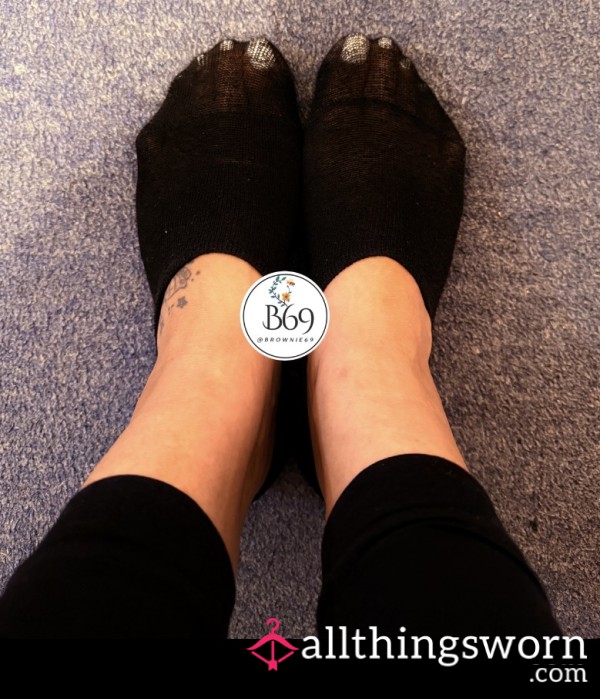 Black Socks • Trainer Socks • Worn In Trainers • Worn For At Least 14hrs A Day • 5 Day Wear