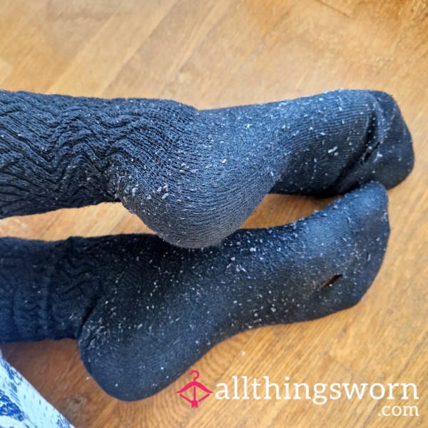 Black Socks, Well Worn During 5 Years, Size 39