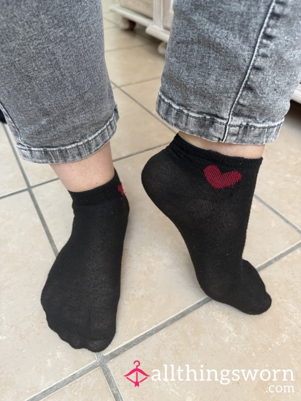 🖤 Black Socks With A Little Heart ♥️