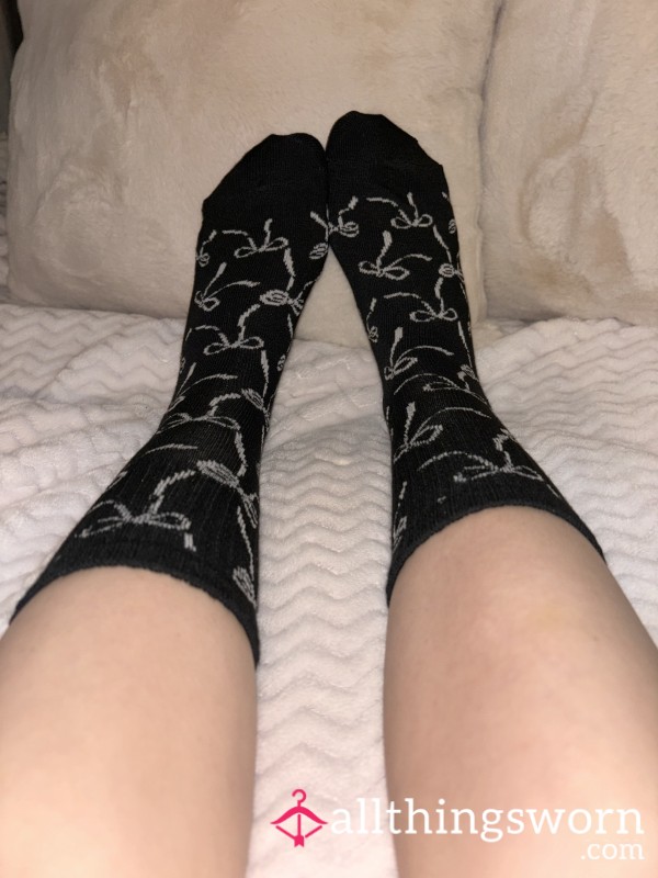 Black Socks With Bows
