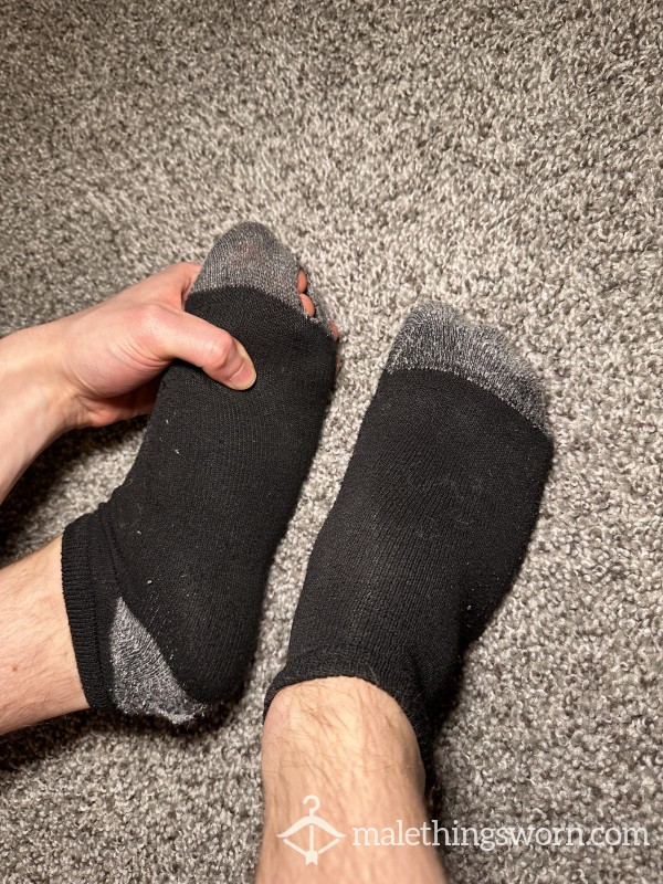 Black Socks With Hole - Pair #1