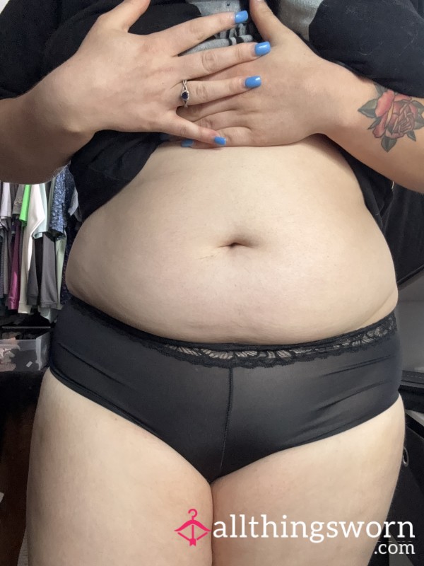 Black Spandex Lacy Boyshorts