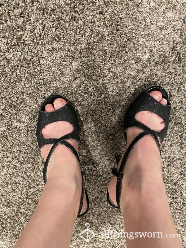 Black Sparkly High Heels