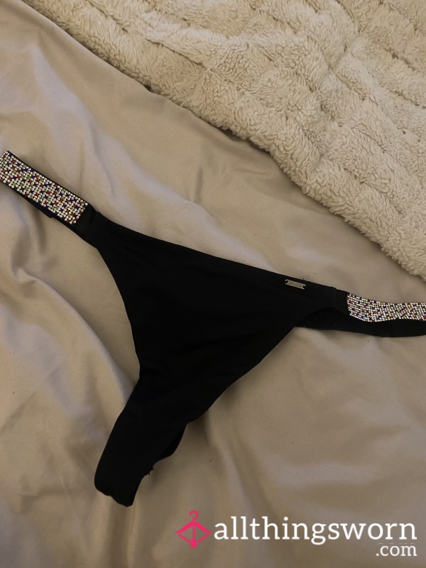 Black Sparkly Thong