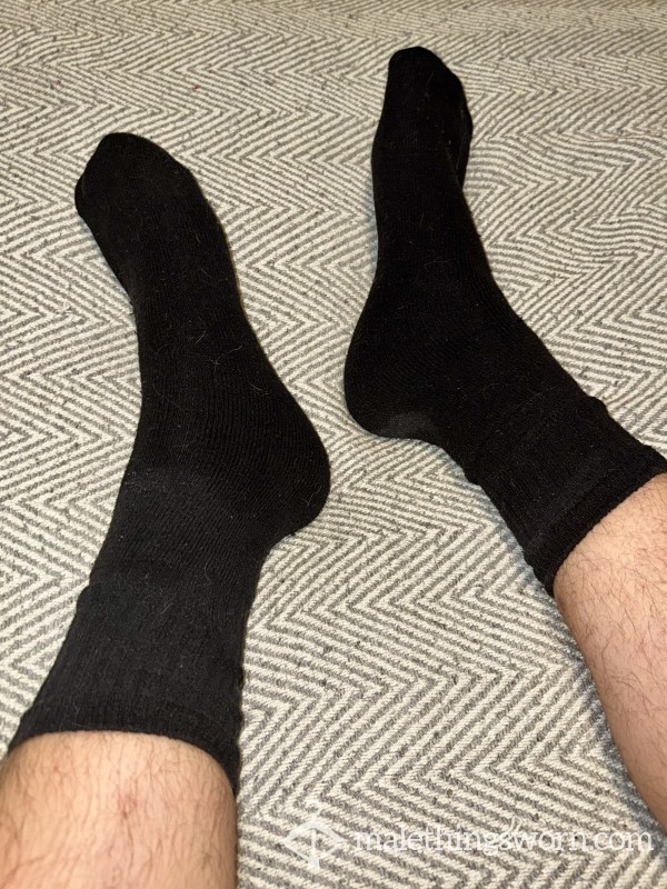 BLACK SPORTS SOCKS (SWEATY/USED - ALPHA WORN)